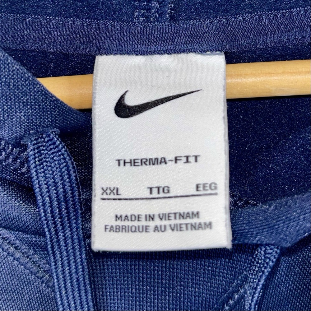Nike Therma-Fit Hoodie Men's 2XL Pullover Training Dark Navy Blue - Picture 5 of 10